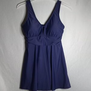 Shekini One-Piece Navy Dress Bathing Swimsuit Women's Size Lg